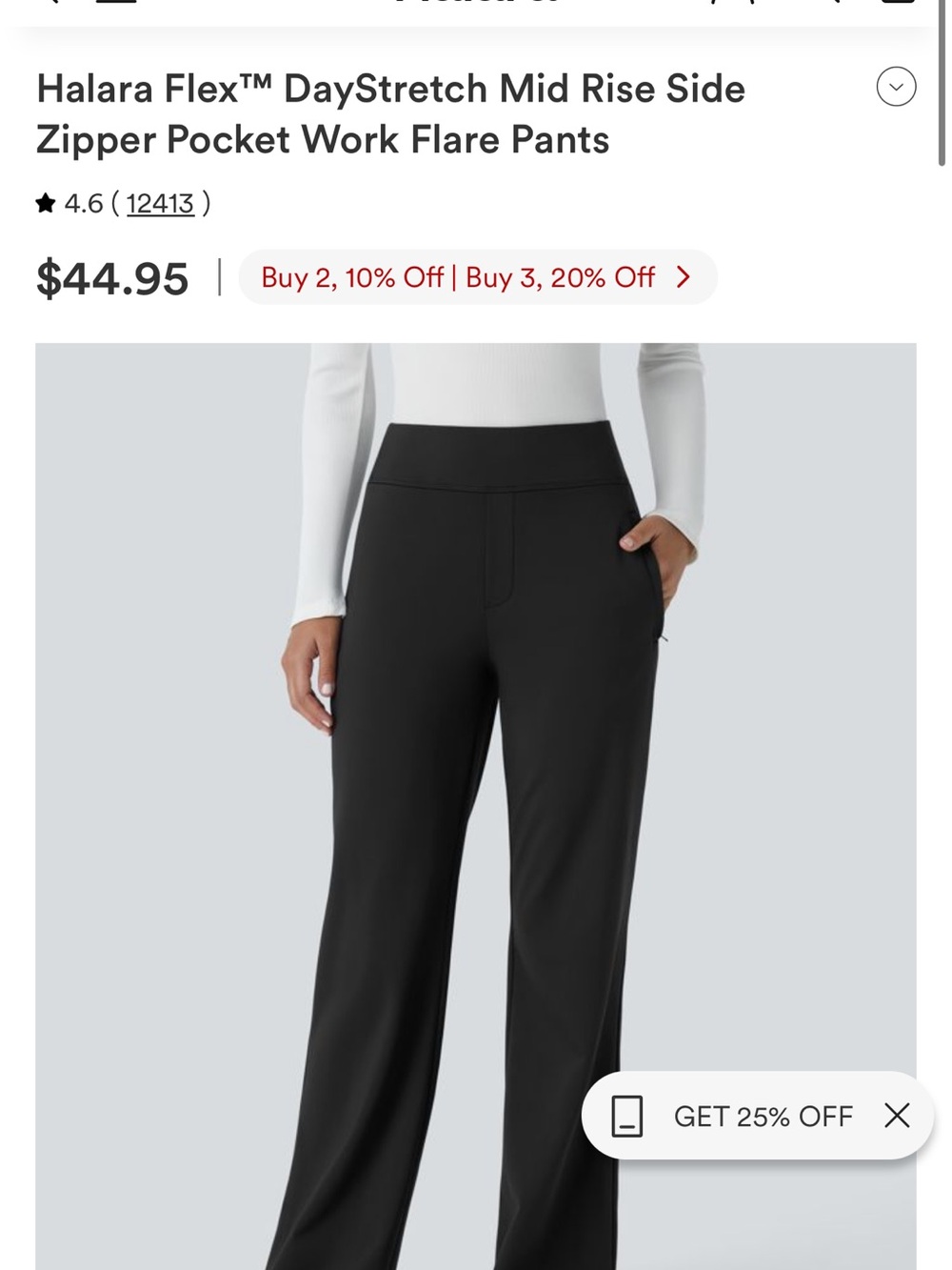 HALARA Black High-Rise Wide-Leg Ponte Pants